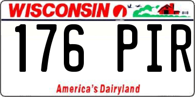 WI license plate 176PIR