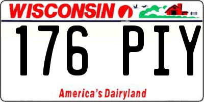 WI license plate 176PIY