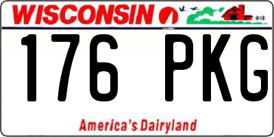 WI license plate 176PKG