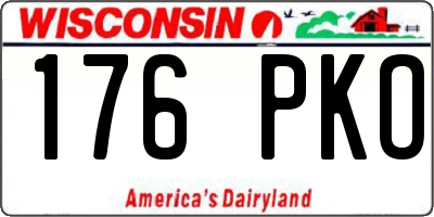 WI license plate 176PKO