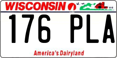 WI license plate 176PLA