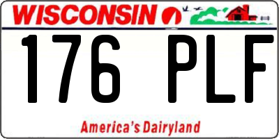 WI license plate 176PLF