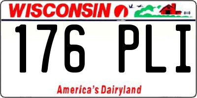 WI license plate 176PLI