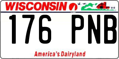 WI license plate 176PNB