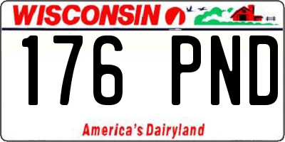WI license plate 176PND