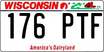 WI license plate 176PTF