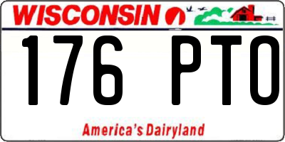 WI license plate 176PTO