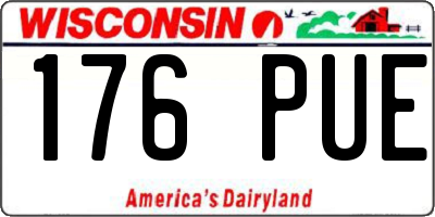 WI license plate 176PUE