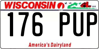 WI license plate 176PUP