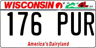WI license plate 176PUR
