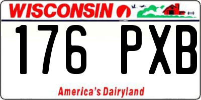 WI license plate 176PXB
