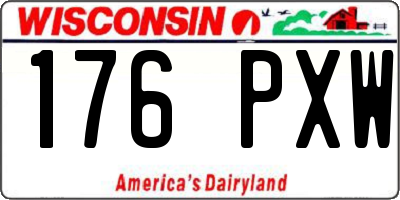WI license plate 176PXW