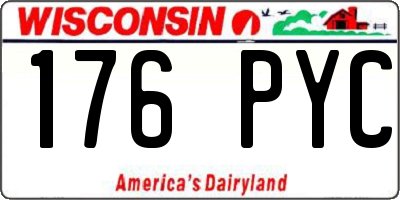 WI license plate 176PYC