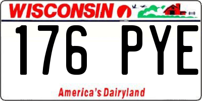 WI license plate 176PYE