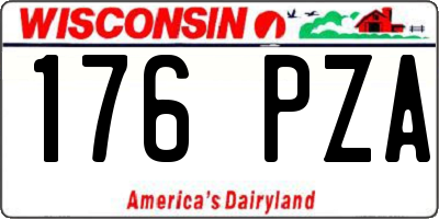 WI license plate 176PZA