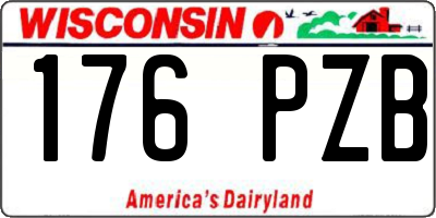 WI license plate 176PZB