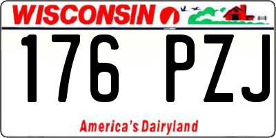 WI license plate 176PZJ