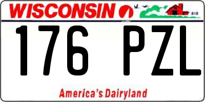WI license plate 176PZL