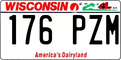 WI license plate 176PZM