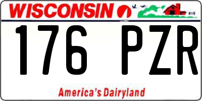 WI license plate 176PZR