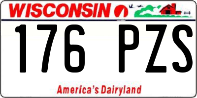 WI license plate 176PZS