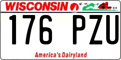WI license plate 176PZU