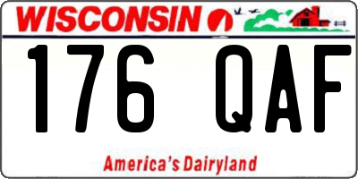 WI license plate 176QAF