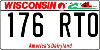 WI license plate 176RTO
