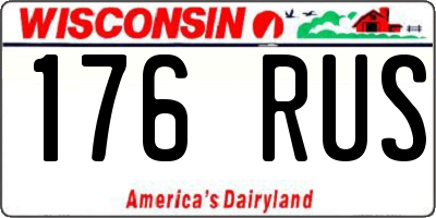 WI license plate 176RUS