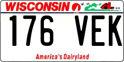 WI license plate 176VEK