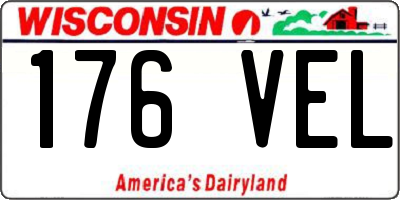 WI license plate 176VEL
