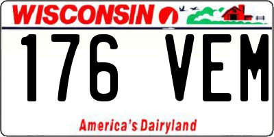 WI license plate 176VEM