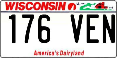 WI license plate 176VEN
