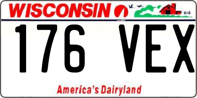 WI license plate 176VEX