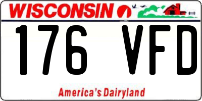 WI license plate 176VFD