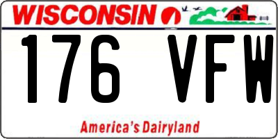 WI license plate 176VFW