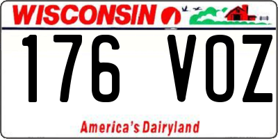 WI license plate 176VOZ