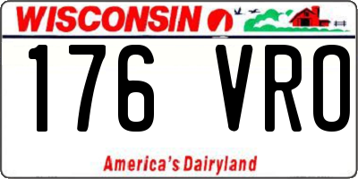 WI license plate 176VRO