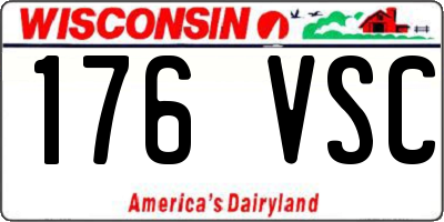 WI license plate 176VSC