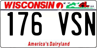 WI license plate 176VSN