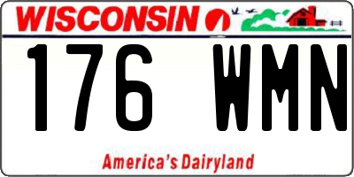 WI license plate 176WMN
