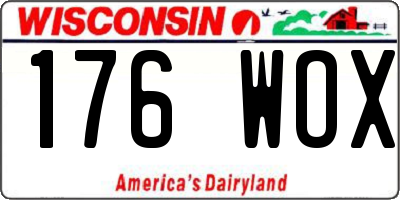 WI license plate 176WOX