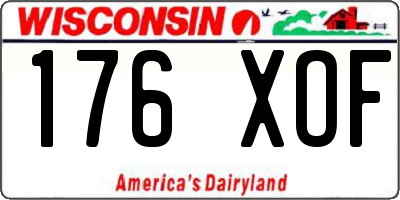 WI license plate 176XOF