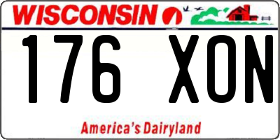 WI license plate 176XON