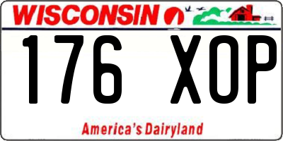 WI license plate 176XOP