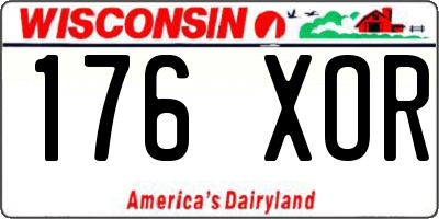 WI license plate 176XOR