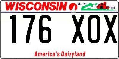 WI license plate 176XOX