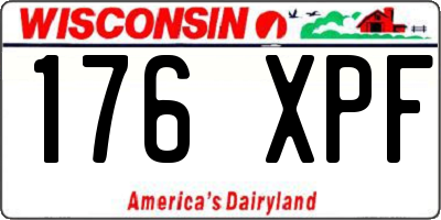 WI license plate 176XPF