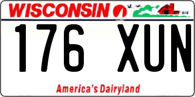WI license plate 176XUN