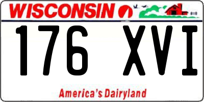 WI license plate 176XVI